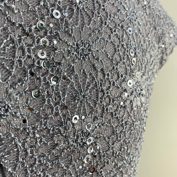 Alex Evenings 4P silver sequins  dress pockets - Picture 8 of 16